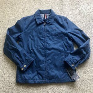 Tommy Hilfiger Men's Navy Micro-Twill Golf Jacket (159AK350) Blue Small Full Zip